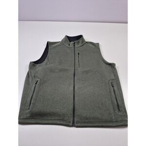 Vineyard Vines Vest Mens XL Green Fleece Full Zip Zip Pockets Casual K0010391